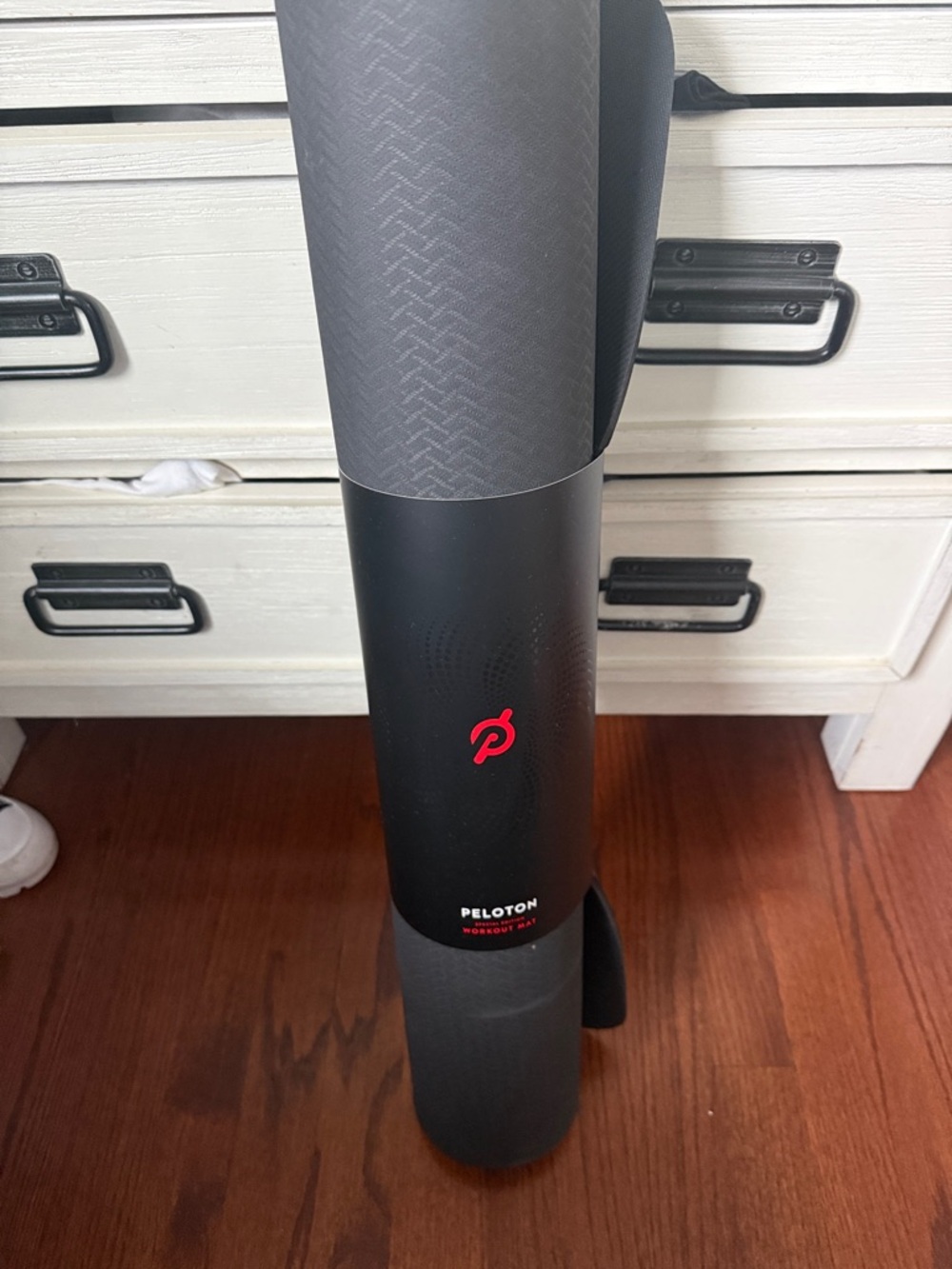 Peloton Black Exercise Mat with Red Logo